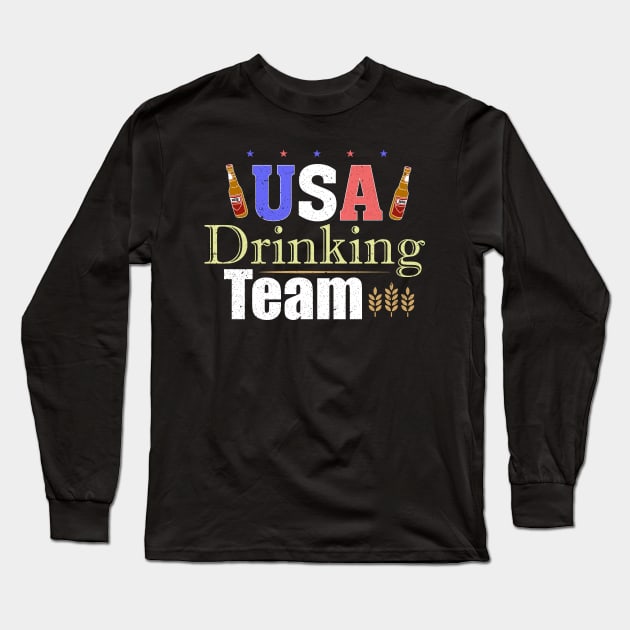 USA Drinking Team Shirt  - Beer Party T-Shirt Long Sleeve T-Shirt by ozalshirts